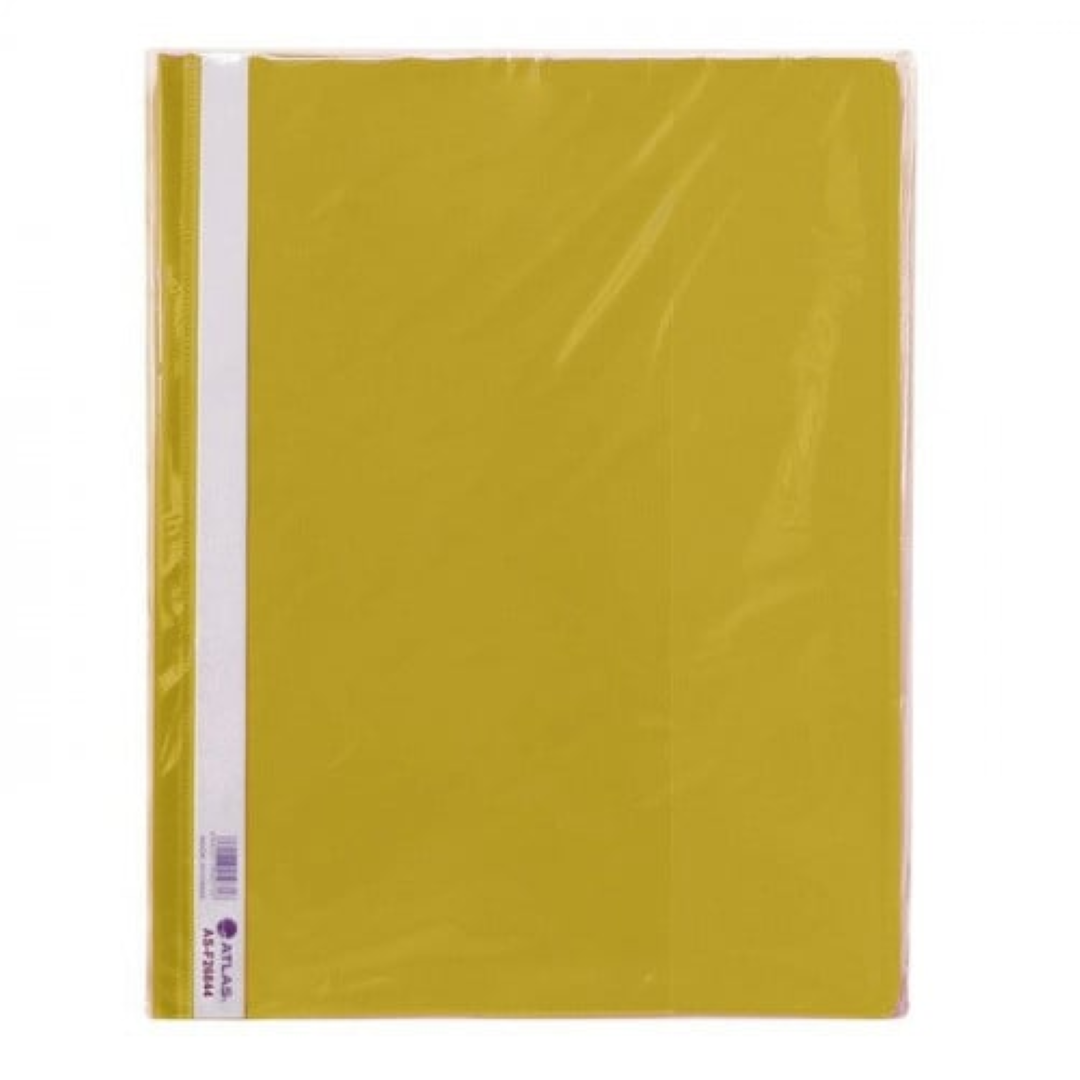 Atlas Flat File PP A4 thick w/pkt Yellow AS-F26844